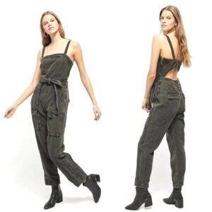 Free People Black denim Go West Jumpsuit size XS